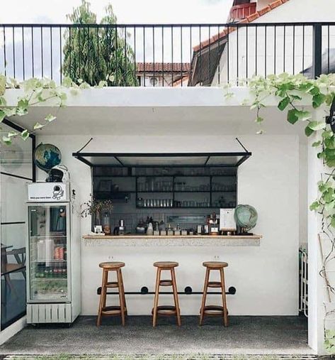 Facebook Small Cafe Exterior, Cafe Exterior Design, White Coffee Shop, Coffee Shop Exterior, Japanese Coffee Shop, Wood Cafe, Cafe Exterior, Shop Exterior, Small Coffee Shop