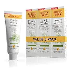 Amazon.com : Burt's Bees Toothpaste, Natural Flavor, Fluoride-Free, Purely White, Zen Peppermint, 4.7 oz, Pack of 3 : Health & Household Best Natural Toothpaste, Best Toothpaste, Purple Shampoo And Conditioner, Shampoo And Conditioner Set, Natural Toothpaste, Nails Today, Purple Shampoo, Sodium Lauryl Sulfate, Burt's Bees