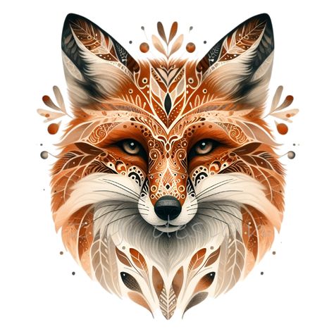 Folk Art Fox Illustration, Scandinavian Character Design, Fox Drawing Tattoo, Scandinavian Folk Art Patterns, Folk Art Illustration, Arm Band Tattoo, Scandinavian Folk Art, Fox Pattern, Ethnic Art