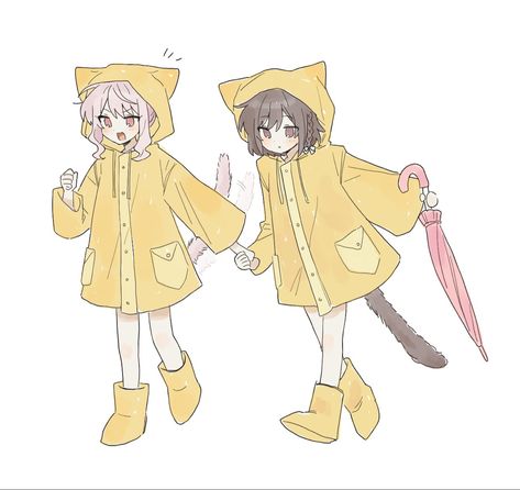 Cute Raincoats, Cartoon Character Design, Anime Character Design, Drawing Reference, Cartoon Characters, Cute Drawings, Cute Art, Art Pieces, Character Design