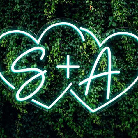 Neon Wall Signs Couple Initials Heart Shapes Personalized Neon Sign Personalized Neon Wedding Sign Neon Signs For Wall Decor Neon Sign For Bedroom Name Lights For Wall Customized Neon Signs Name Lights, Wall Decor Neon Sign, Lights For Wall, Neon Sign For Bedroom, Couple Initials, Sign For Bedroom, Neon Wall Signs, Neon Wall, Neon Wedding