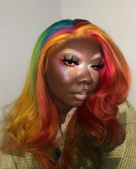 naezrah on Instagram: “☆○o🌈🥺✨metallic rainbow bright undereye 🤍🌈○o ☆ this was so pretty in person but i could not for the life of me get a good picture showing…” Rainbow Undereye, Bright Undereye, Brown Skin Girl, Metallic Rainbow, Rainbow Makeup, Makeup Class, Rainbow Bright, Rainbow Hair, Artistry Makeup