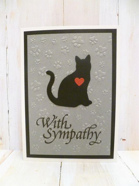 Loss Of Pet Card, Cat Sympathy Card, Cat Sympathy, Cat Memorial Gift, With Sympathy, Sympathy Cards Handmade, Pet Sympathy Cards, Cat Loss, Memorial Cards