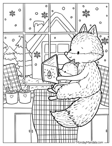 Fox Coloring Pages Free, Fox Coloring Pages, Free Coloring Pages For Kids, Valentine Coloring Pages, Kids Animals, Detailed Coloring Pages, Art Lessons For Kids, Cute Coloring Pages, Christmas Coloring Pages