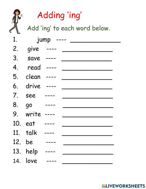 Ing Words, Word Family Activities, Spelling Worksheets, Action Verbs, Action Words, Forgot My Password, English Language Arts, Word Families, School Subjects