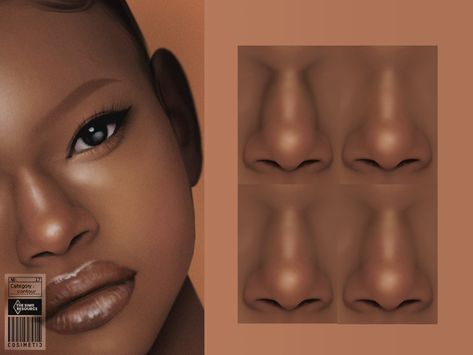 Sims 4 Nose Details, Cc Sims 4 Noses, Nose Preset Sims 4 Cc, Nose Contour Sims 4, Sims 4 Face Makeup, Sims 4 Makeup Contour, Sims 4 Cc Accessories Piercing Nose, Sims Cc Contour, Sims Contour