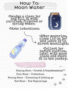 Water Magic, Moon Water, Before Sunrise, Water Recipes, Spring Water, December 25, New Moon, Moon Phases, Moon