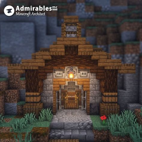 Minecraft | Admirable Peasant’s Instagram photo: “A mine entrance!! ⛏️ Comment and share this post if you like it! _________________________ FOLLOW ME FOR MORE! Info: - Shaders: BSL…” Two Staircases Entryway, Minecraft House Entrance, Minecraft Mineshaft Entrance, Minecraft Mineshaft, Casas Mine, Minecraft Cave House, Building Entrance Design, Mine Entrance, Entrance Idea