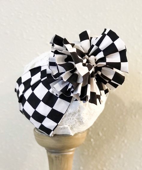 Newborn Racing Photography, Race Car Outfit, Punk Baby Girl, Newborn Bows Headband, Baby Headband Bow, Toddler Head Wrap, Pig Tail Bows, Big Bow Headband Baby, Bow Headwrap