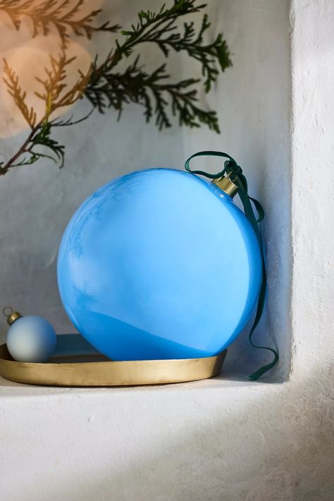 Bauble Ornaments, Glass Bauble, Blue Fits, The 8, Color Coding, Anthropologie, Glass, Christmas, Blue