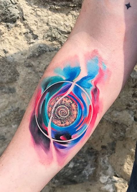 Ondrash tattoo Ondrash Tattoo, Tattoo Elbow, Colored Tattoo, Watercolor Tattoos, Deco Poster, Space Images, Piercing Ideas, White Tattoo, Mermaid Hair