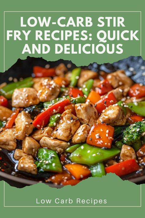 🍳 Flavorful & Easy – Discover how to make tasty low-carb stir fry dishes that are perfect for weeknight dinners! Healthy eating made simple! 🌿 #HealthyStirFry #LowCarbRecipes #EasyCooking #QuickDinners Lean And Green Stir Fry Optavia, Low Carb Stir Fry Recipes, Lean Protein And Veggie Meals, Chicken Stirfry Healthy Low Carb, Chicken Veggie Stir Fry Healthy, High Protein Stir Fry Low Carb, Keto Chicken Stir Fry With Vegetables, Low Carb Stir Fry, High Protein Vegan Stir Fry