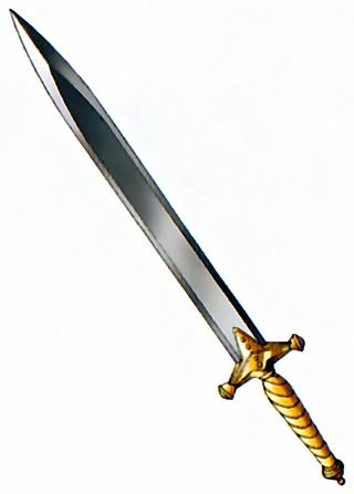 The steel broadsword is a recurring weapon in the Dragon Quest series. It is often a mid-level sword. Making its debut alongside the series, it can be bought for 1500 G at Rimuldar and Cantlin, and gives the Hero +20 attack. Due to text restrictions in the Gameboy Color remake of Dragon Quest, it was renamed Steel with a picture of a sword next to it. The steel broadsword has an attack bonus of +30 and can only be equipped by the Hero. It can be purchased from Moonahan, Rippleport, Tantegel, and Dragon Quest X, Excalibur King Arthur Swords, Fantasy Broadsword, Knight Longsword, Longsword Fantasy Art Swords, Monster Hunter Greatsword, Monster 2, Gameboy Color, Magic Items