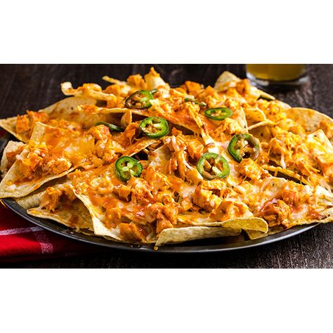 FRANK'S RedHot® Buffalo Chicken Nachos | Recipes | WinCo Foods Franks Red Hot Recipes, Buffalo Nachos, Franks Buffalo Chicken, Buffalo Chicken Nachos Recipe, Nachos Recipes, Bbq Chicken Nachos, Buffalo Chicken Nachos, Winco Foods, Baked Appetizers