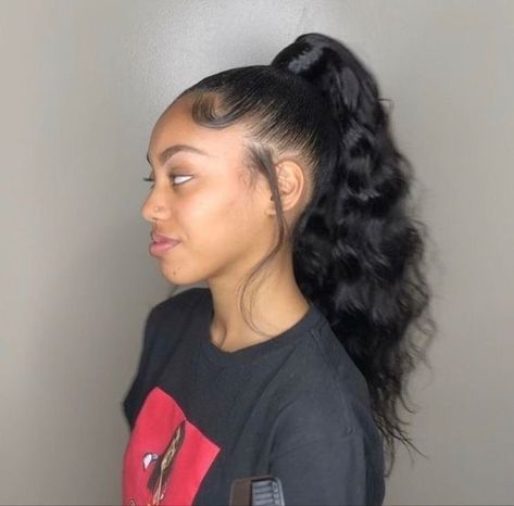 Braids Black, Weave Ponytail Hairstyles, Black Ponytail Hairstyles, Braid Out, Girls Hairstyles Braids, Hair Ponytail Styles, Hair Laid, Penteado Cabelo Curto, Hairstyles Braids