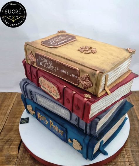 Stack Of Books Cake, Cake For Book Lover, Narnia Cake, Narnia Birthday, Epic Cakes, Library Cake, Mums Birthday, Dad Birthday Cakes, Book Cakes