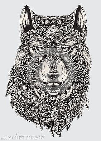 Tattoos Meaning Strength, Wolf Tattoo Meaning, Abstract Wolf, Zentangle Animals, Wolf Illustration, Marquesan Tattoos, Mandalas Drawing, Wolf Drawing, Wallpaper Tumblr