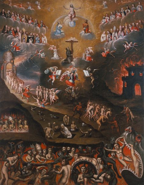 Spanish Colonial - Carl & Marilynn Thoma Art Foundation Judgment Day Art, The Last Judgment, Creaturi Mitice, Colonial Art, Art Foundation, Arte Alien, Heaven Art, Religious Paintings, Spiritual Artwork