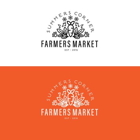 Design #24 by Dantoca | The Summers Corner Farmers Market Farmers Market Branding, Farmers Market Design, Farm Logo Inspiration, Farmers Market Logo, Market Logo, Farmer Market, Organic Packaging, Top Farm, Sunday Market