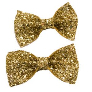 Image of Mini Glitter Bows - Pair Golden Bow, Glitter Hair Bows, Bow Necklace, Glitter Hair, Glitter Bow, Cheer Bows, Big Bows, Cute Bows, Pretty Pink