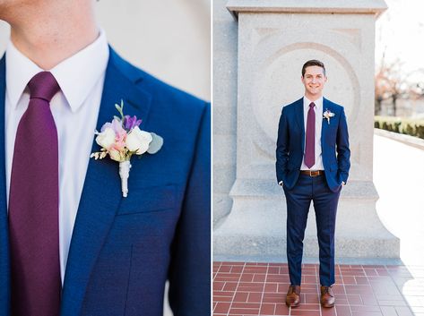 Dark Blue Suit With Purple Tie, Blue And Purple Suit Men, Groom Suit Purple Tie, Navy Suit With Purple Tie, Purple And Blue Suit, Navy Blue Suit Purple Tie, Navy Suit Purple Tie, Blue Suit Purple Tie, Groom Navy Blue Suit