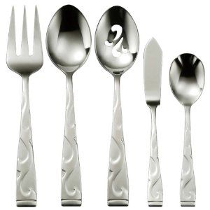 serving set Oneida Flatware, Stainless Steel Silverware, Unique Clothing Style, Flatware Patterns, Serving Fork, Embossed Design, Stainless Steel Flatware, Unique Clothing, Serving Utensils