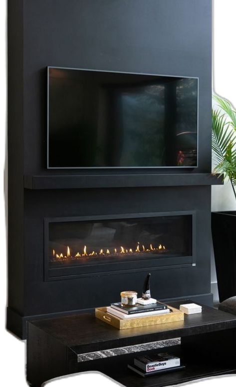 Metal Fireplace, Black Fireplace, Tv Design, Fireplace Surrounds, Black Metal, Family Room, Fireplace, Living Room, Black