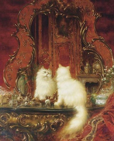 Who's the Fairest of them All, Carl Kahler Old Cat Paintings, Carl Kahler, Cat Paintings, Istoria Artei, Bel Art, Rennaissance Art, The Great, Art Ancien, Arte Inspo