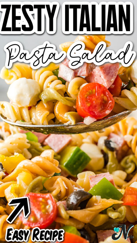 Brighten up your summer cookout with this Zesty Italian Pasta Salad! This refreshing pasta salad is packed with bold flavors and fresh ingredients. A perfect recipe food for any gathering, it's a delicious addition to your summer menu! Summer Cold Pasta Salads, Summer Pasta Salad Recipes Cold Easy, Summer Pasta Salad Recipes Cold, Easy Cold Pasta Salad Recipes, Italian Pasta Salad Recipes, Pasta Primavera Recipes, Zesty Italian Pasta Salad, Zesty Pasta Salad, Pasta Summer