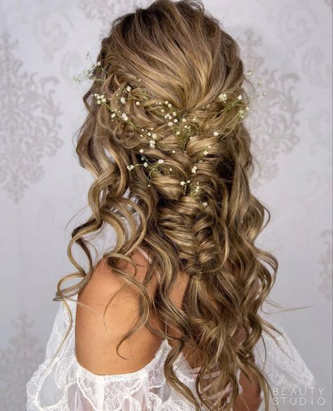 Prom Braid, Messy Braid, Undone Hair, Curly Prom Hair, Cute Prom Hairstyles, Blonde Updo, Prom Hairstyles Updos, Half Up Half Down Hair Prom, Messy Braids