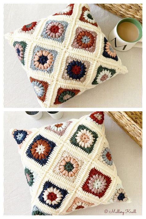 Astrid Pillow Crochet Patterns Throw Pillow Cover Sewing Pattern, Crochet European Pillow Cover, Granny Pillow Crochet, Crochet Cushion Cover Granny Square, Crochet Euro Pillow Cover Pattern, Tapestry Crochet Cushion, Granny Square Crochet Pattern Pillow, Crochet Granny Square Pillow Pattern, Granny Square Throw Pillow