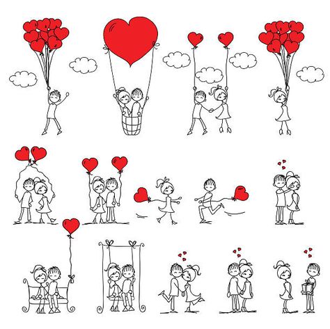 Doodle Kids, Couples Doodles, Valentine Doodle, Wedding Graphics, Kids Doodles, Love Doodles, Kids Vector, Different Poses, Drawing Clipart