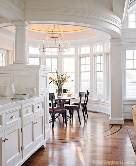 Beautiful White Kitchen from New England Home Room Pastel, Real Estat, New England Homes, Room Color, Style Deco, Pool Design, White Cabinets, Ideas Living, Home N Decor