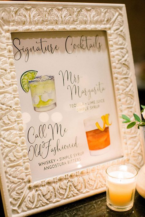 Old Fashioned and Margarita Speciality Wedding Cocktails Spicy Margarita Wedding Cocktail, Old Fashion Wedding Cocktail, Margarita For Wedding, Wedding Old Fashioned Cocktail, Speciality Cocktails Wedding, Margaritas At Wedding, Margarita Fountain Wedding, Bride And Groom Cocktails, Margaritas Wedding