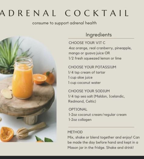 Holistic Nutrition Recipes, Adrenal Cocktail, Healthy Hormones, Healthy Drinks Recipes, Holistic Nutrition, Healing Food, Juicing Recipes, Nutrition Recipes, Superfoods