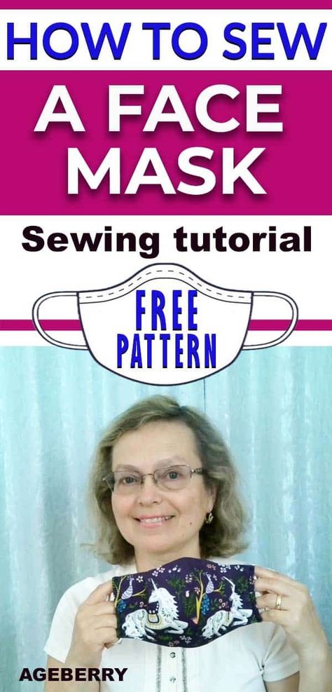 This is a video sewing tutorial on how to sew a face mask from fabric. You will find a free sewing pattern for your own face mask. DIY fabric face mask is an easy sewing project even for a beginner sewist.  #sewingtutorials #sewingprojects #howtosew #sewingforbeginners Syprosjekter For Nybegynnere, Diy Sy, Printable Masks, Face Mask Tutorial, Easy Face Mask Diy, Mask Tutorial, Mask Pattern, Sew Ins, Easy Face Masks