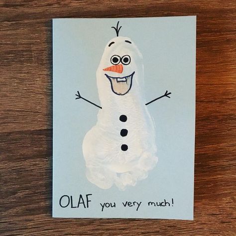 Olaf Footprint Art, Olaf Handprint Craft, Snowman Infant Crafts, Frozen Handprint Art, Olaf Crafts For Toddlers, Olaf Crafts Preschool, Winter Handprint Art For Toddlers, January Footprint Art For Babies, White Crafts For Toddlers