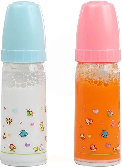 Amazon.com: Magic Baby Bottles - 2 Bottles, 1 Milk and 1 Juice especially bigger sized for toddlers: Toys & Games Berenguer Dolls, Muñeca Baby Alive, Baby Doll Furniture, Pink Toys, Best Baby Bottles, Baby Alive Doll Clothes, Baby Doll Nursery, Juice Bottle, Baby Drinks