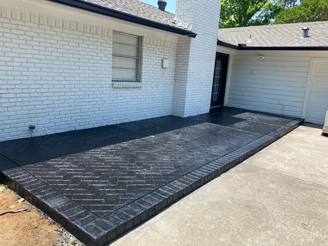 Sealed Charcoal patio.. Charcoal color has become one of our most popular colors recently. What do you think? 🤔 #stampedconcrete #patioaddition #stampedpatio #heathtx #dfwelegantconcrete #decorativeconcrete #dallastxcontractors #concretecontractor Stamped Patio, Patio Addition, Concrete Contractor, Stamped Concrete, Patio Designs, Concrete Decor, Backyard Patio Designs, Popular Colors, Charcoal Color