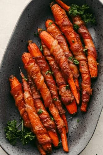 Bacon Wrapped Honey Glazed Carrots Carrots Wrapped In Bacon Recipe, Bacon Wrapped Carrots, Carrots In Oven, Honey Glazed Carrots, Asparagus Bacon, Baked Carrots, The Recipe Critic, Recipe Critic, Honey Glazed