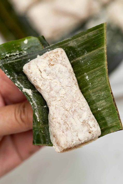 Espasol Recipe - Recipes by Nora Glutinous Rice Cake Recipe, Sweet Rice Cake, Cassava Cake, Rice Cake Recipes, Sweet Rice, Glutinous Rice Flour, Dough Scraper, Types Of Flour, Filipino Desserts