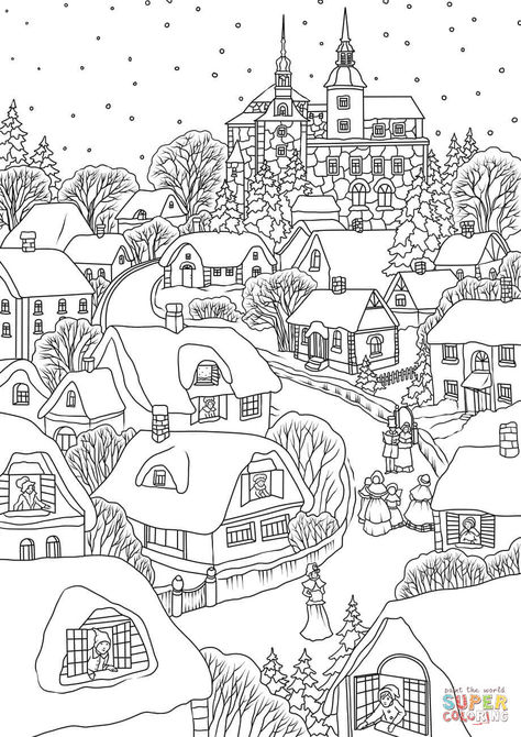 Are you looking for some adorable and free Christmas coloring pages for your littles to enjoy over this holiday season? Here are 25+ FREE Christmas coloring pages...nativity story coloring pages, snowflake coloring pages, stockings coloring pages, and so much more! #freechristmascoloringpages #freecoloringpages #freesnowflakecoloringpages #freestockingscoloringpages #freechristmasactivityprintables #christmasprintables #christmasactivitiesforkids #freeactivitypages #christmascoloringpages Village Coloring Pages, Village Drawing, Free Christmas Coloring Pages, Christmas Coloring Sheets, Color Sheets, Free Christmas Printables, Christmas Coloring, Winter Color, Coloring Pages Printable