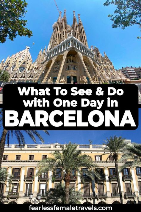 What To See and Do in One Day in Barcelona, Spain - An Easy Itinerary for Day Trips to Barcelona One Day Barcelona, Barcelona Sights, Barcelona Itinerary, Barcelona Spain Travel, World Cruise, Travel Secrets, Popular Travel Destinations, Dream Trip, Barcelona Travel