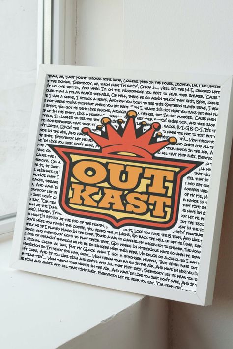 Outkast logo overlaying the song lyrics from the classic track 'ATLiens' Outkast Logo, Clothing Art, Hip Hop Art, Etsy Art Prints, Art Clothes, The Song, Polar Bear, Logo Print, Song Lyrics