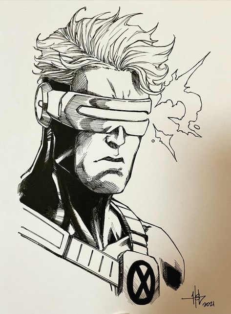 Cyclops Art, Nightcrawler Xmen, Marvel Art Drawings, Comic Art Sketch, Xmen Art, Drawing Superheroes, Spiderman Art Sketch, Comic Book Art Style, Marvel Drawings