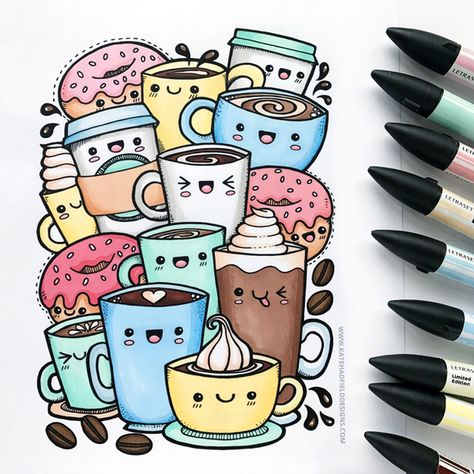 Free Printable – Kawaii Coffee Coloring Page – Indie Crafts Kawaii Coffee, Colouring Page, Doodle Art Drawing, Cute Doodles Drawings, Cute Doodle Art, Cool Coloring Pages, Doodle Art Designs, Kawaii Doodles, Dessin Adorable