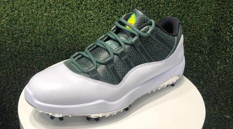 New Jordan XI golf shoe pays homage to Augusta National and Masters Jordan Golf Shoes, Golf Masters, Jordan Golf, Air Jordan Low, Original Air Jordans, Jordan Xi, Jordan Low, Air Jordan 11 Low, Jordan 11 Low