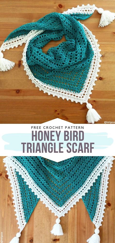 Spring Energy Scarves Free Crochet Patterns Triangle En Crochet, Spring Energy, Triangle Scarf Crochet Pattern, Crochet Triangle Scarf, One Skein Crochet, شال كروشيه, Crochet Scarf Pattern Free, Confection Au Crochet, Crochet Shawl Pattern Free