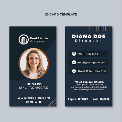 Identity Card Design, Business Kit, Id Card Design, Card Template Free, Photoshop Tutorial Graphics, Business Cards Layout, Company Id, Vector Gradient, Abstract Template