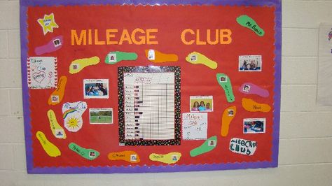 Wow! We love this bulletin board created by students in Mileage Club! Club Bulletin Board Ideas, Club Bulletin Board, Pe Bulletin Boards, Kids Bulletin Boards, Walking Club, Pe Lessons, Pe Ideas, Nurse Office, Bulletin Board Ideas